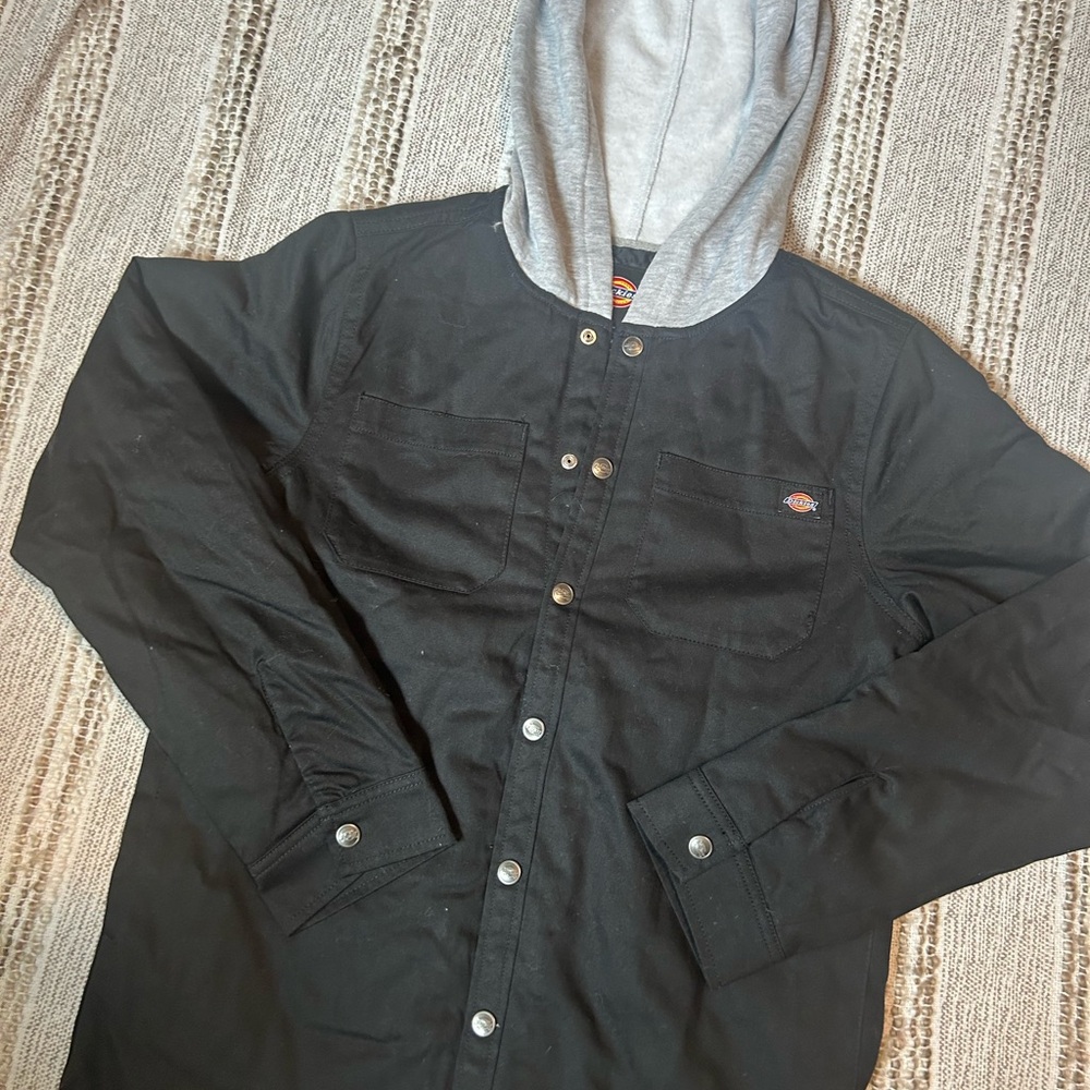 Kids XL Dickies Black Jacket with Gray Hood